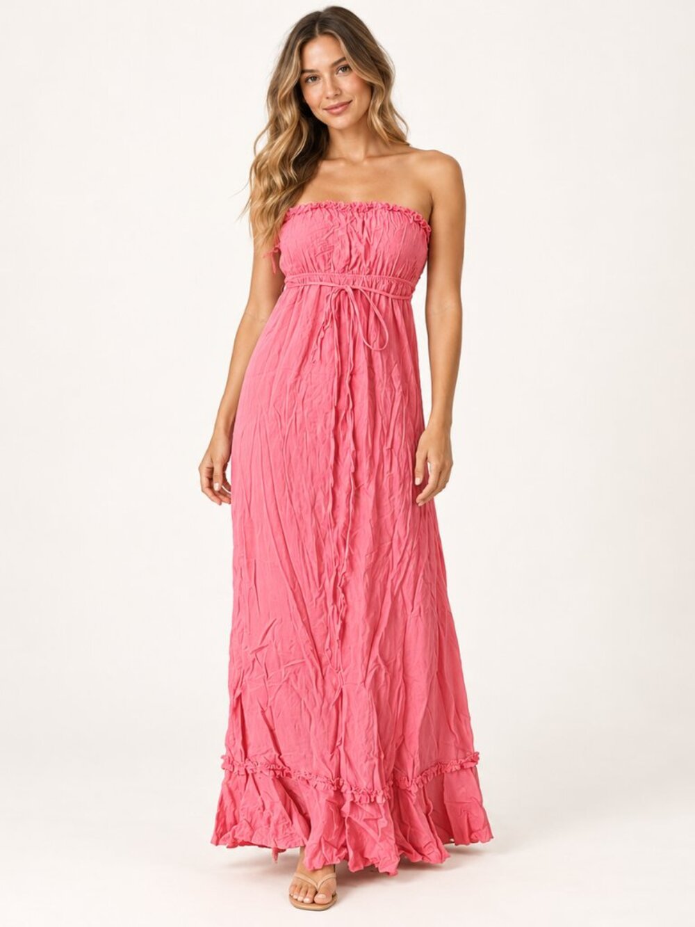 NWT Juicy Couture VINTAGE Pink Maxi Dress - Large - Spring 2007